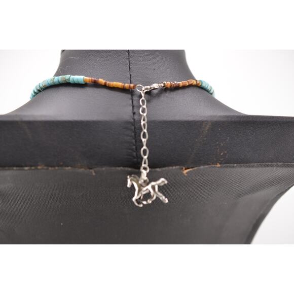 Turquoise Beaded Cross Necklace - Southwestern - Picture 3 of 3